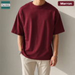 Drop Shoulder T-Shirt- Maroon