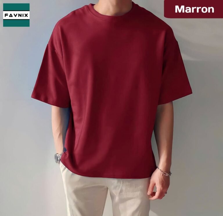 Drop Shoulder T-Shirt- Maroon