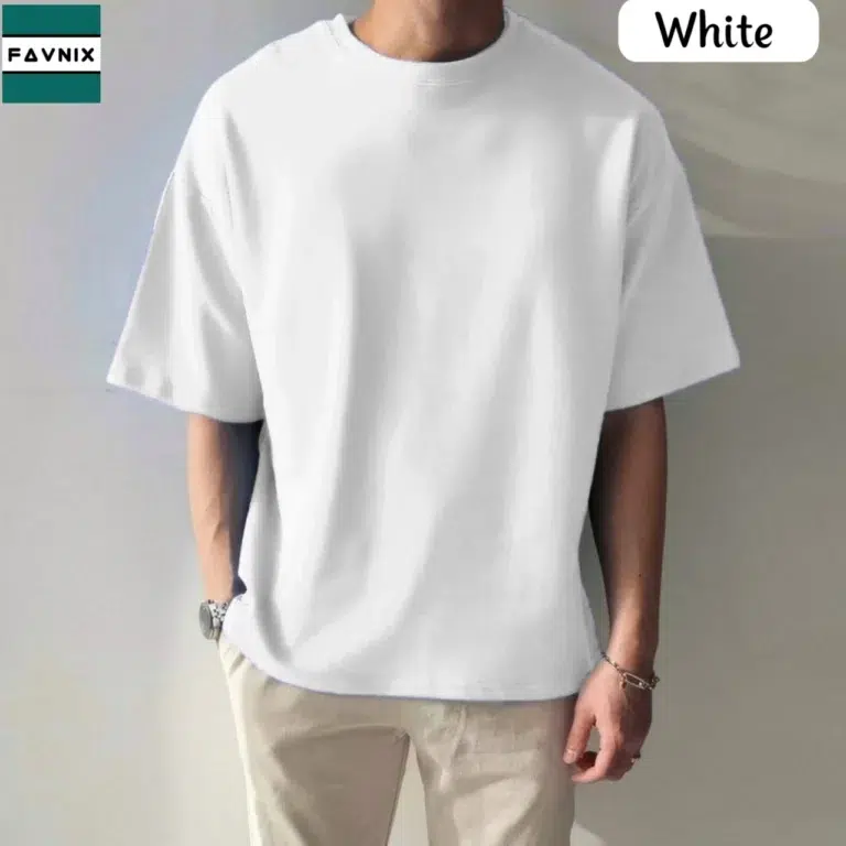 Drop Shoulder T-Shirt- White
