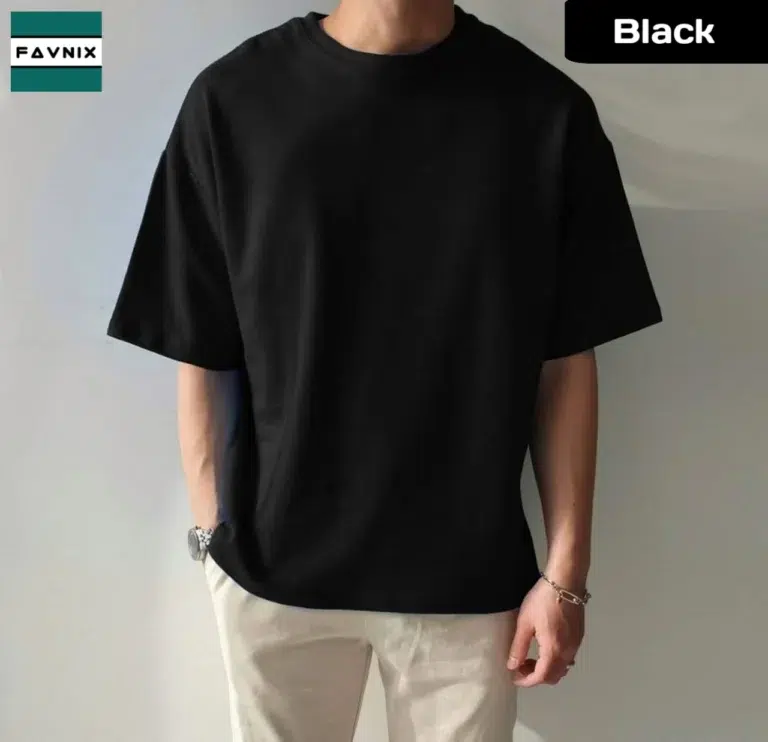 Drop Shoulder T-Shirt- Black