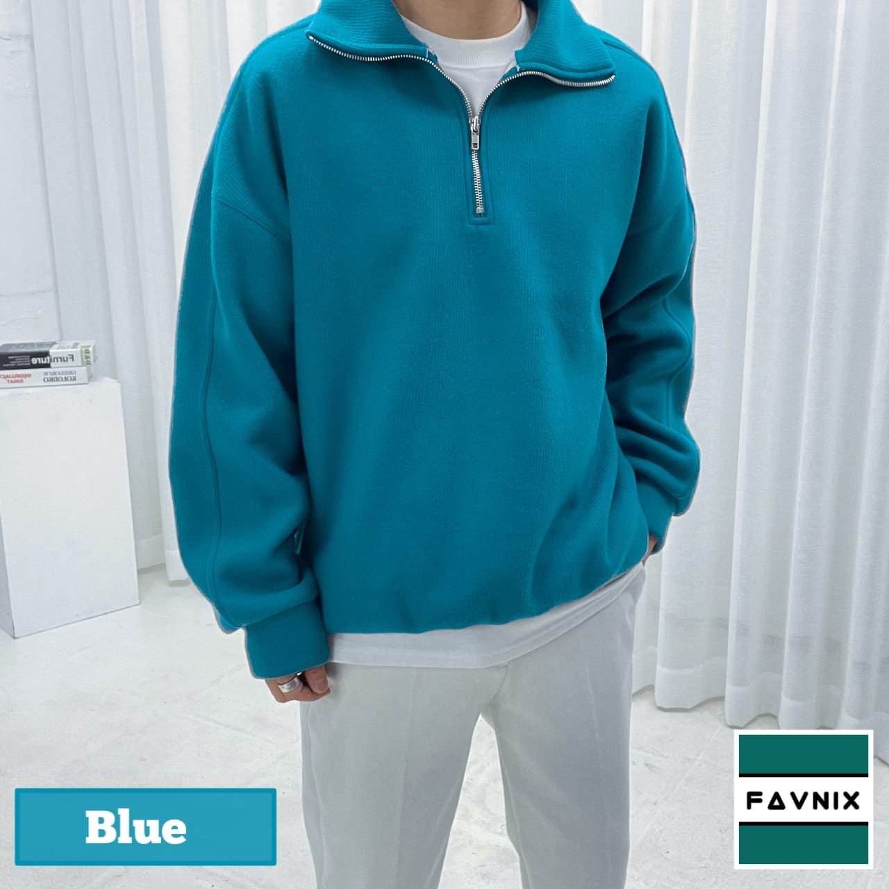 Half Zip Pullover- Eastern Blue