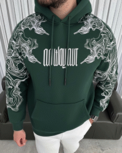 Skull ShadowWave Hoodie – Bottle Green